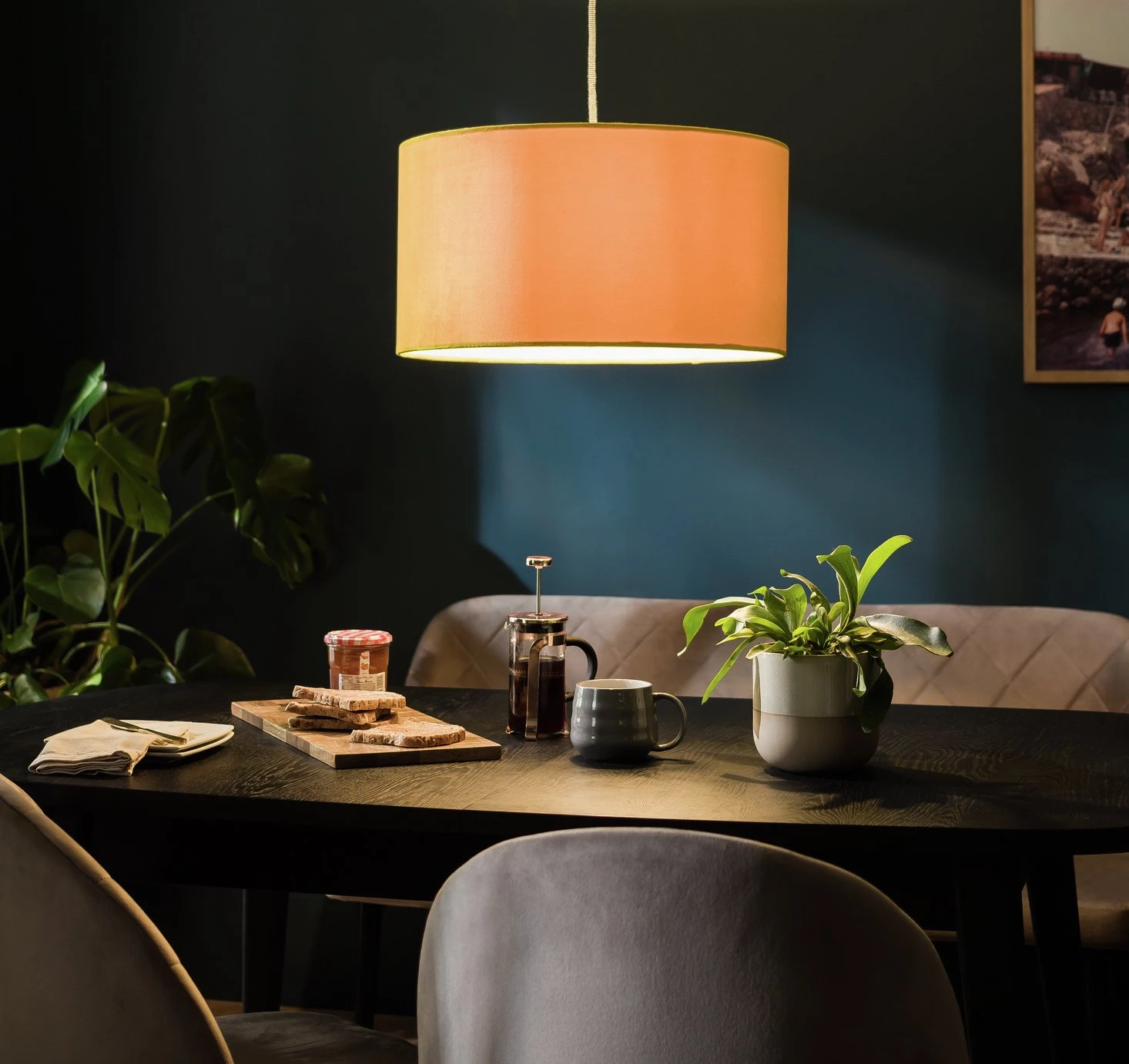 Habitat 49cm Velvet Shade - Saffron 4 Habitat 49cm Velvet Shade - Saffron - Image 2