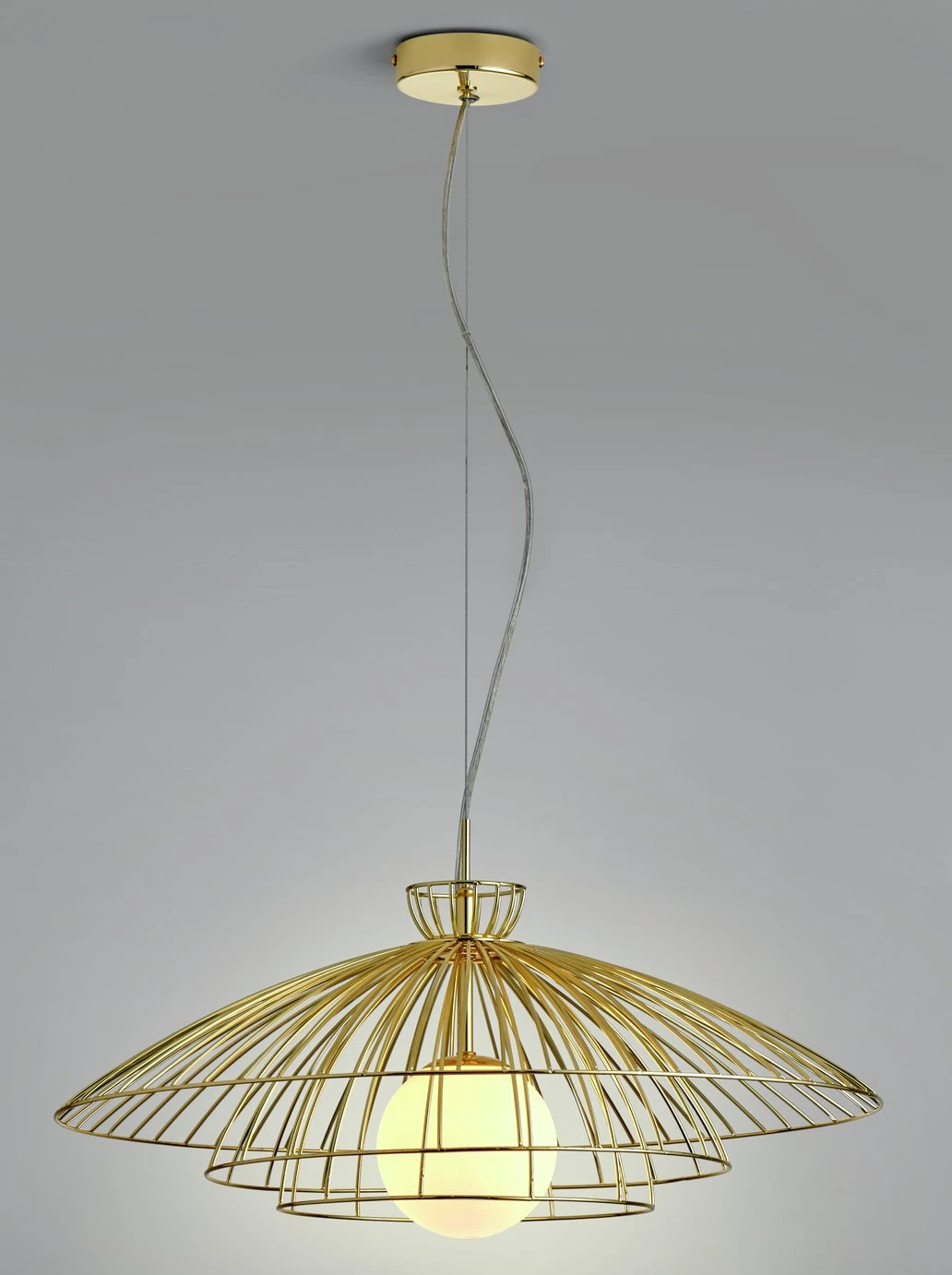 Habitat Kiso Opal 3 Tier Pendant Shade - Brass 4 Habitat Kiso Opal 3 Tier Pendant Shade - Brass - Image 2