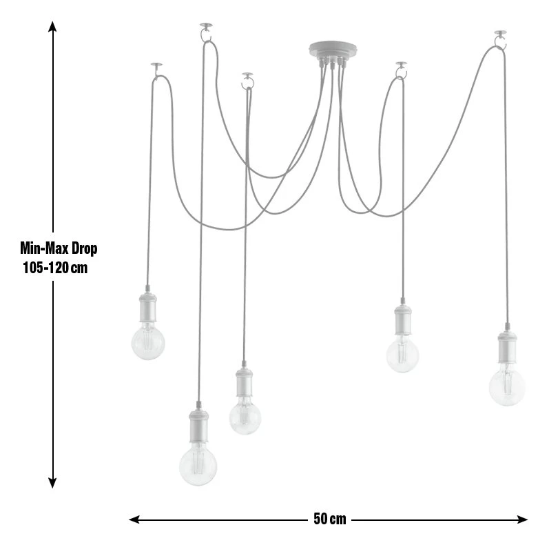 Habitat Nyos Spider 5 Light Chandelier - Black & Brass 5 Habitat Nyos Spider 5 Light Chandelier - Black & Brass - Image 3