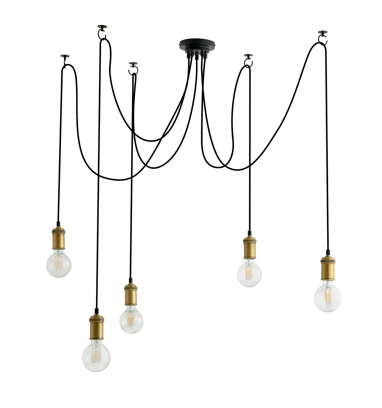 Habitat Nyos Spider 5 Light Chandelier - Black & Brass 3 Habitat Nyos Spider 5 Light Chandelier - Black & Brass