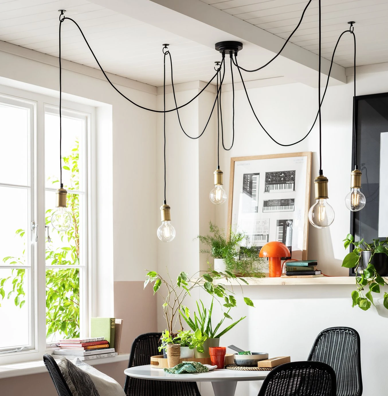 Habitat Nyos Spider 5 Light Chandelier - Black & Brass 7 Habitat Nyos Spider 5 Light Chandelier - Black & Brass - Image 5