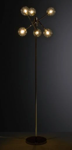 Habitat Glam 6 Light Glass Floor Lamp – Gold