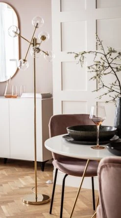 Habitat Glam 6 Light Glass Floor Lamp – Gold -Habitat shop 9487916 R Z002C