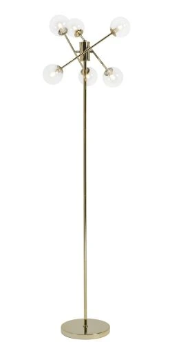 Habitat Glam 6 Light Glass Floor Lamp – Gold -Habitat shop 9487916 R Z008A