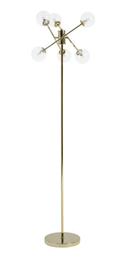 Habitat Glam 6 Light Glass Floor Lamp – Gold -Habitat shop 9487916 R Z009A