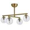 Habitat Chuck 4 Light Flush To Ceiling Light - Brushed Brass -Habitat shop 9495111 R Z001A