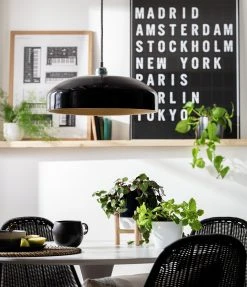 Habitat Abaya Spun Bamboo Pendant Shade - Black -Habitat shop 9501108 R Z002C