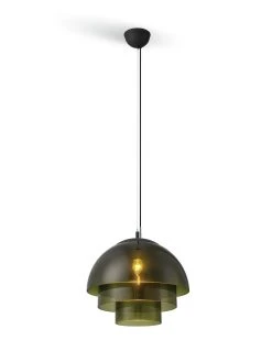 Habitat Zora 3 Tier Glass Pendant Light - Green -Habitat shop 9506639 R Z001C