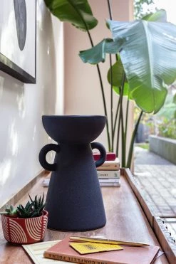 Habitat Large Ceramic Vase With Handles - Black -Habitat shop 9509131 R Z005C