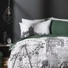 Habitat London Skyline Print Black &White Bedding Set-Single -Habitat shop 9511026 R Z001A