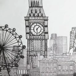 Habitat London Skyline Print Black &White Bedding Set-Single -Habitat shop 9511026 R Z017A