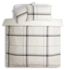 Habitat Cotton Yarn Dye Check Cream Bedding Set - Double -Habitat shop 9511655 R Z002A