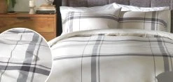 Habitat Cotton Yarn Dye Check Cream Bedding Set - Double -Habitat shop 9511655 R Z004A