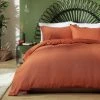 Habitat Cotton Linen Plain Rust Bedding Set - Double -Habitat shop 9513914 R Z001A
