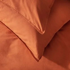 Habitat Cotton Linen Plain Rust Bedding Set - Double -Habitat shop 9513914 R Z003A