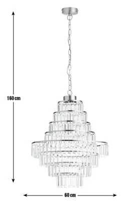 Habitat Presley Glass 8 Tier Chandelier - Brass -Habitat shop 9514449 R E001