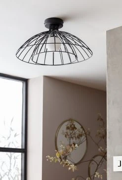 Habitat Kiso 2 Tier Opal Flush To Ceiling Light - Black -Habitat shop 9516241 R Z002C