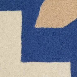 Habitat Arch Palm Wool Rug - Cream & Blue - 120x170cm -Habitat shop 9516344 R B001