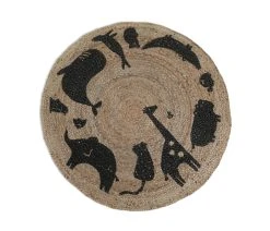 Habitat Kids Animal Abstract Jute Circle Rug - Natural