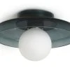 Habitat Jonna Bathroom Flush Ceiling Light -Dark Blue &Glass -Habitat shop 9518799 R Z001A