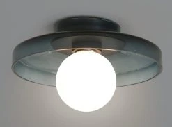 Habitat Jonna Bathroom Flush Ceiling Light -Dark Blue &Glass -Habitat shop 9518799 R Z002A