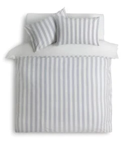 Habitat Stripe Sky Blue & White Bedding Set - Double