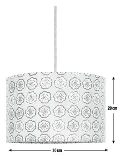 Habitat Country Floral Printed 30cm Drum Shade - Grey -Habitat shop 9521322 R E001