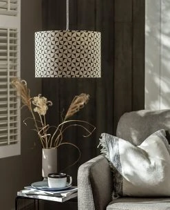 Habitat Cabin Retreat 30cm Block Shade - Green And White -Habitat shop 9523928 R Z002C