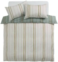 Habitat 180TC Sage Stripe Green Bedding Set - Single -Habitat shop 9524570 R Z002A