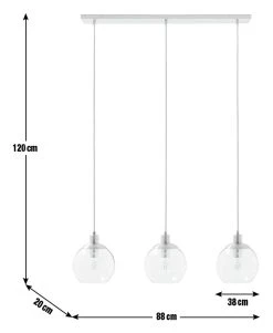 Habitat Coleman Metal 3 Light Bar Pendant Light - Copper -Habitat shop 9536128 R E001