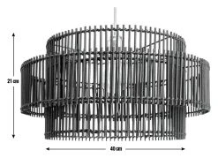 Habitat Bamboo 2 Tier Pendant Shade - Black -Habitat shop 9537653 R E001