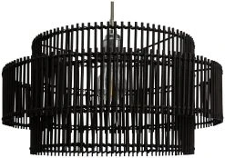 Habitat Bamboo 2 Tier Pendant Shade - Black
