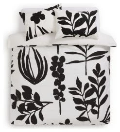 Habitat Cotton Floral Black & White Bedding Set - Double -Habitat shop 9547791 R Z002A