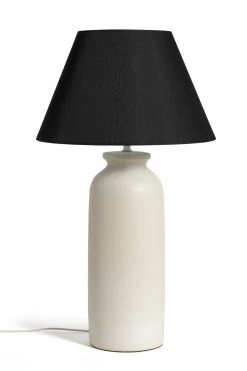 Habitat Hashi Ceramic Table Lamp - Off White & Black