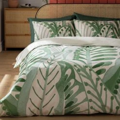 Habitat Cotton 180TC Maxi Leaf Green Bedding Set - Single