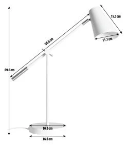Habitat Vesper Cone Task Table Lamp - White & Gold -Habitat shop 9559648 R E001