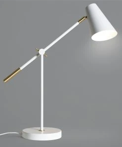Habitat Vesper Cone Task Table Lamp - White & Gold -Habitat shop 9559648 R Z001C