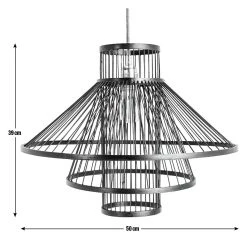 Habitat Wood 3 Tier Pendant Shade - Black -Habitat shop 9561007 R E001