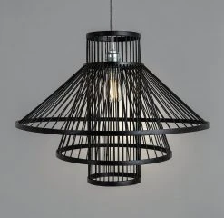 Habitat Wood 3 Tier Pendant Shade - Black -Habitat shop 9561007 R Z001C