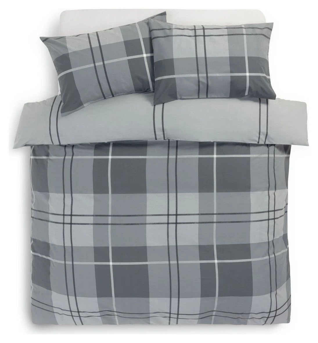 Habitat Check Charcoal Grey Bedding Set - Single 6 Habitat Check Charcoal Grey Bedding Set - Single - Image 4