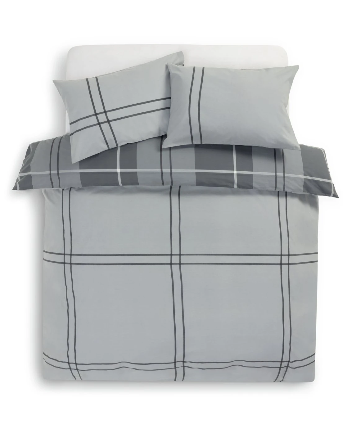 Habitat Check Charcoal Grey Bedding Set - Single 8 Habitat Check Charcoal Grey Bedding Set - Single - Image 6