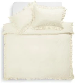 Habitat Cotton 180TC Frilled Cream Bedding Set - Single -Habitat shop 9563146 R Z002A