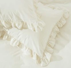 Habitat Cotton 180TC Frilled Cream Bedding Set - Single -Habitat shop 9563146 R Z003A