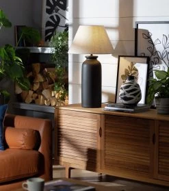 Habitat Hashi Ceramic Table Lamp - Black & Beige -Habitat shop 9563603 R Z002C