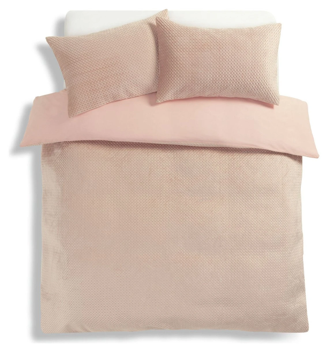 Habitat Pinsonic Velvet Plain Pink Bedding Set - Double 5 Habitat Pinsonic Velvet Plain Pink Bedding Set - Double - Image 3