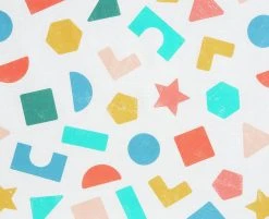 Habitat Kids Colourful Shapes 2 Pack Fitted Sheets - Cot -Habitat shop 9571310 R B002