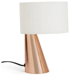 Habitat Abono Steel LED Table Lamp - Copper & Cream