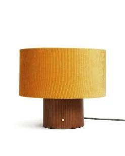 Habitat Corduroy Touch Table Lamp - Mustard & Walnut