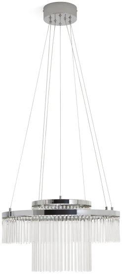 Habitat Yang 2 Tier LED Glass Chandelier - Chrome -Habitat shop 9584448 R Z002A