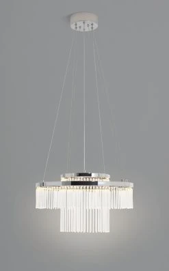 Habitat Yang 2 Tier LED Glass Chandelier - Chrome -Habitat shop 9584448 R Z006C